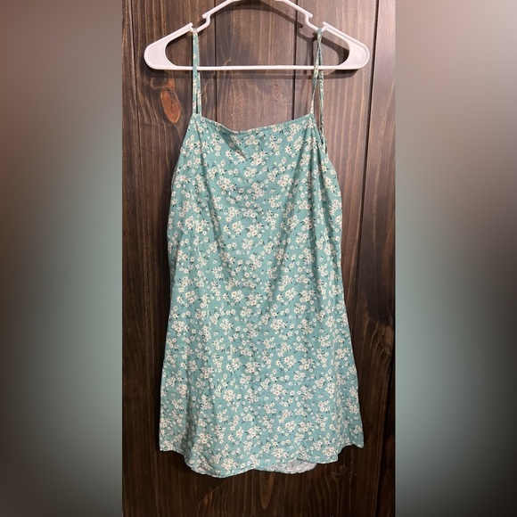 American Eagle Floral Mini Dress Spaghetti Strap, Tie Back Size:Large - Picture 6 of 11